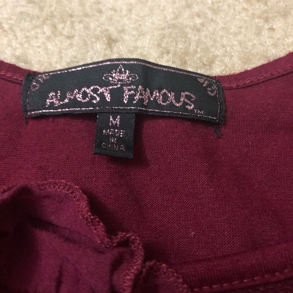 Maroon Ruffle Top - Picture 2 of 2